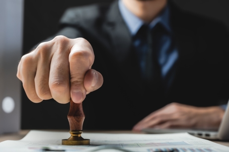 Judge stamping work visa