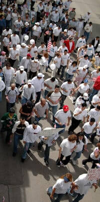 students rally