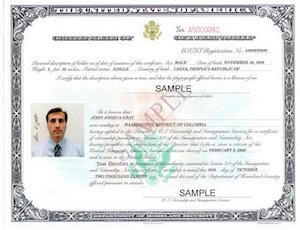 Form N-560 Certificate of Citizenship